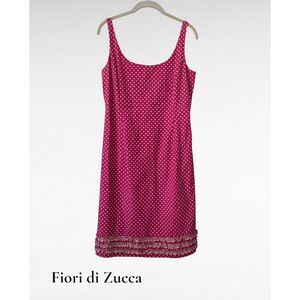 Fiori di Zucca lined retro polkadot sheath below the knee dress   Sz 8